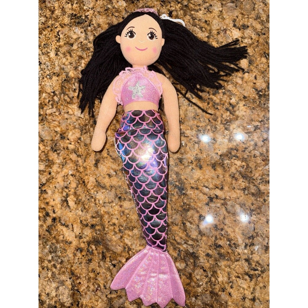 Publix Mermaid Plush Doll Pink Sparkly Tail Yarn Hair Soft Doll 2024